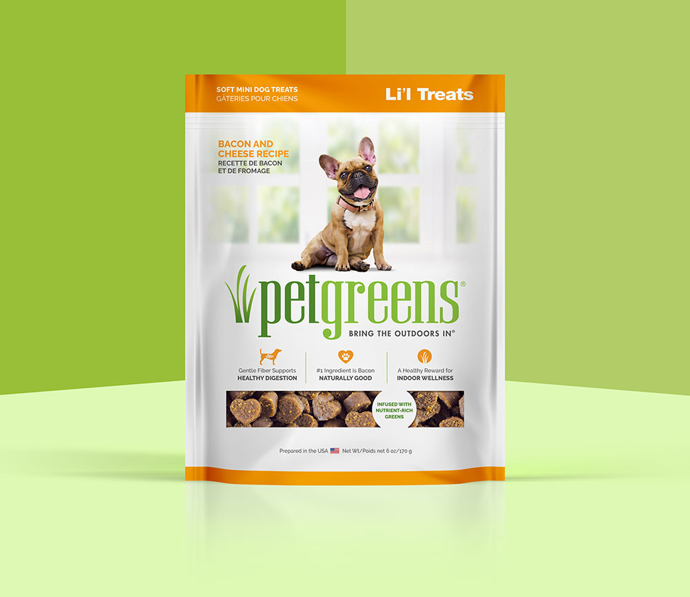 Pet Greens bacon and cheese flavor dog treats